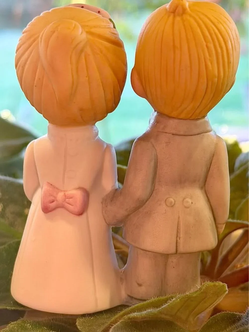 Vintage Bride Groom Wedding Cake Topper Figurine Bridal Decor Collectible